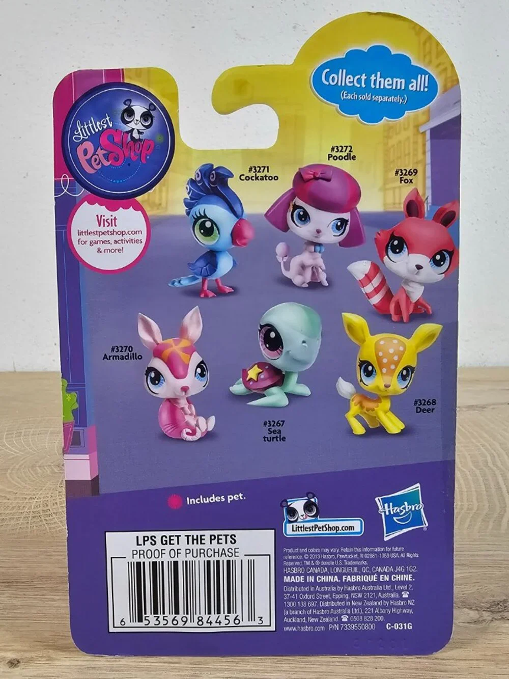 Hasbro Littlest Pet Shop #3269 Fox Pink White Striped Tail NEW LPS 2013
